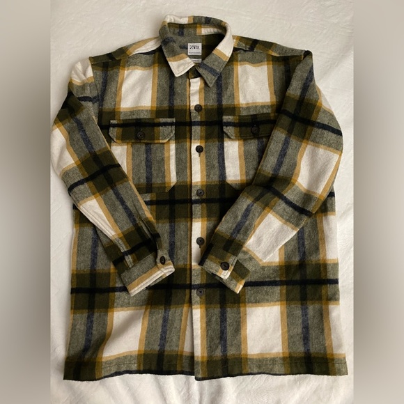 Zara wool blend plaid overshirt - Picture 2 of 5